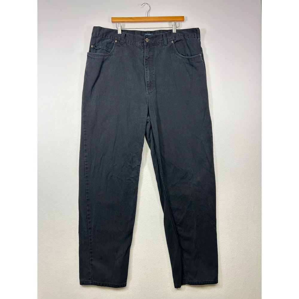 Workwear Harbor Bay Mens 44x36 Black Straight‎ Leg 100% Cotton Denim Jeans